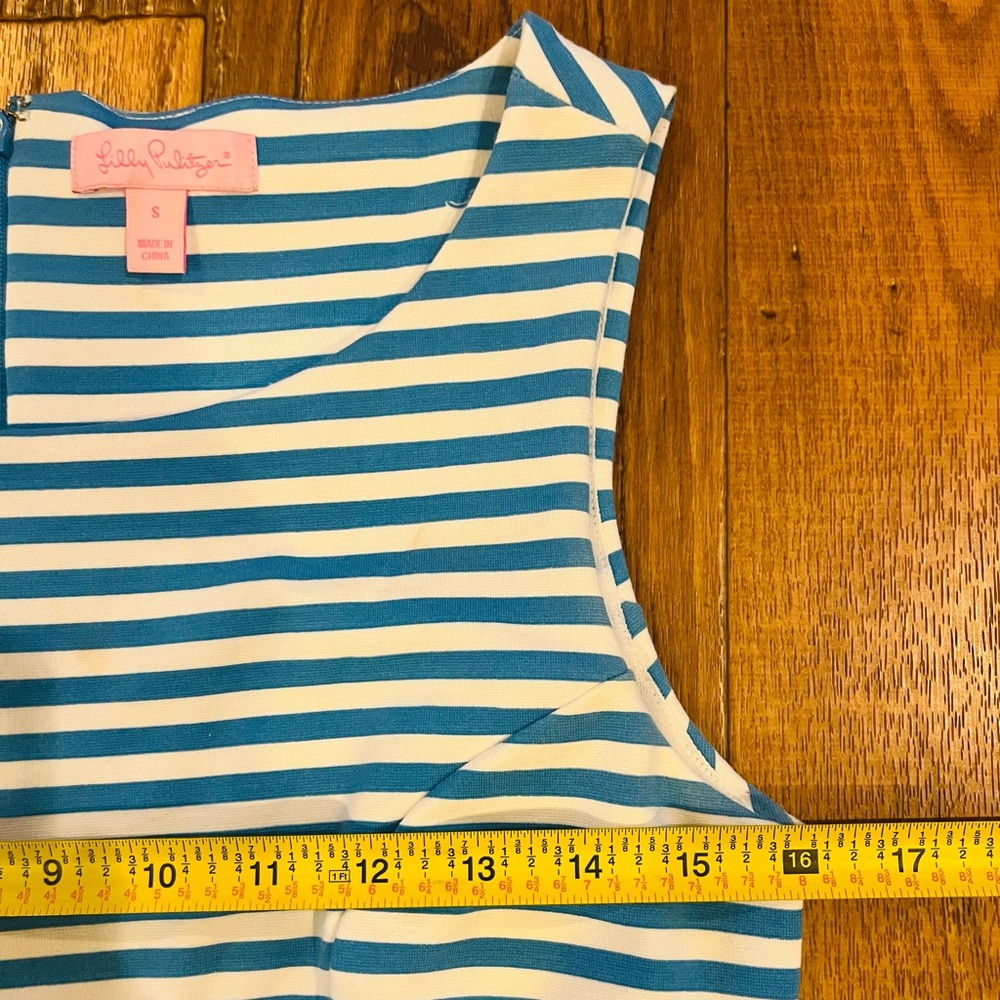 Lilly Pulitzer Juliana Flutter Blue Lucky Chin Combo Dress- Small - Picture 10 of 15